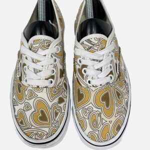 VANS Trippy Hearts Skate Shoes Sneakers Brown Tan Size 6.5 Skater Y2K Grunge